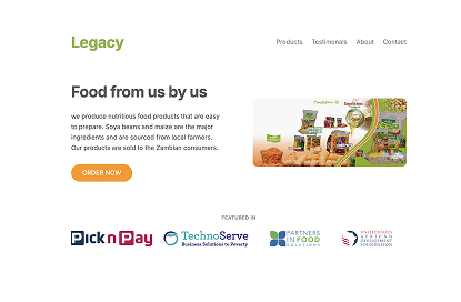 A legacy company responsive landing page design